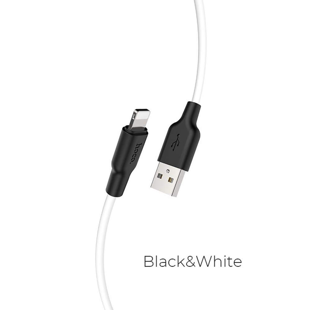 Кабель HOCO X21 Plus USB-Lightning 2.4А 2м Silicone White