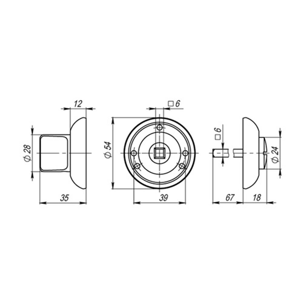 Ручка поворотная ARMADILLO WC-BOLT BK6 SG/GP-4 матовое золото/золото /13772/