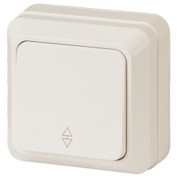 Переключатель Intro Quadro 2-103-02 одноклавишный 10А-250В, IP20, ОУ, Quadro, слоновая кость | Intro