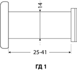 Глазок Аллюр ГД-1 d=14мм 25-42мм золото
