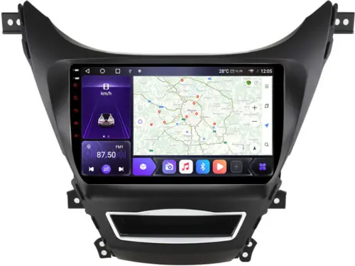 Магнитола для Hyundai Elantra 5 MD 2010-2013 - Kuberg OL-9706-IJ Android 10, Carplay, SIM-слот
