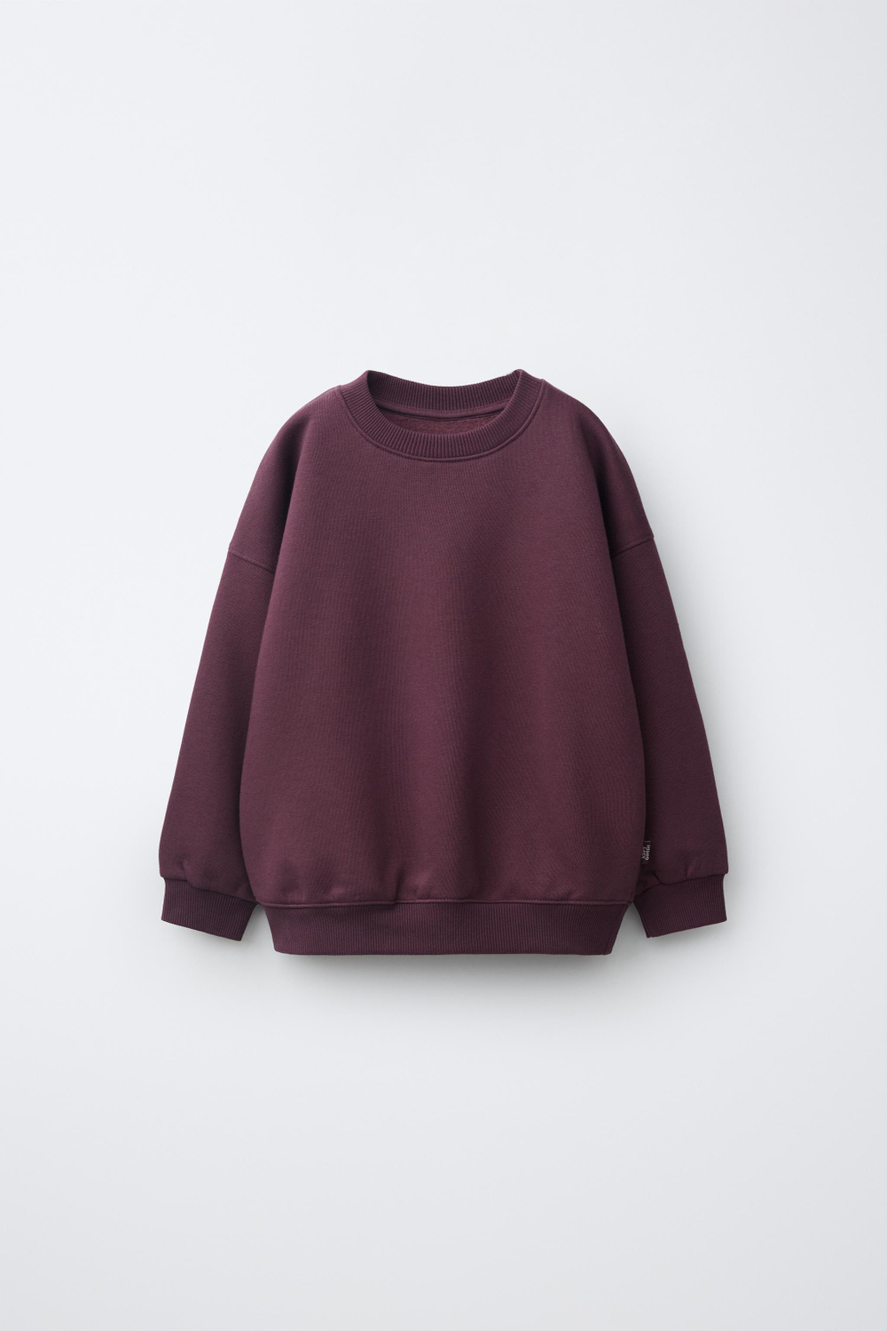 ZARA ОДНОТОННАЯ ТОЛСТОВКА, ГРАНАТОВЫЙ