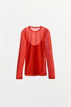 ZARA ДВОЙНАЯ ФУТБОЛКА, КРАСНЫЙ