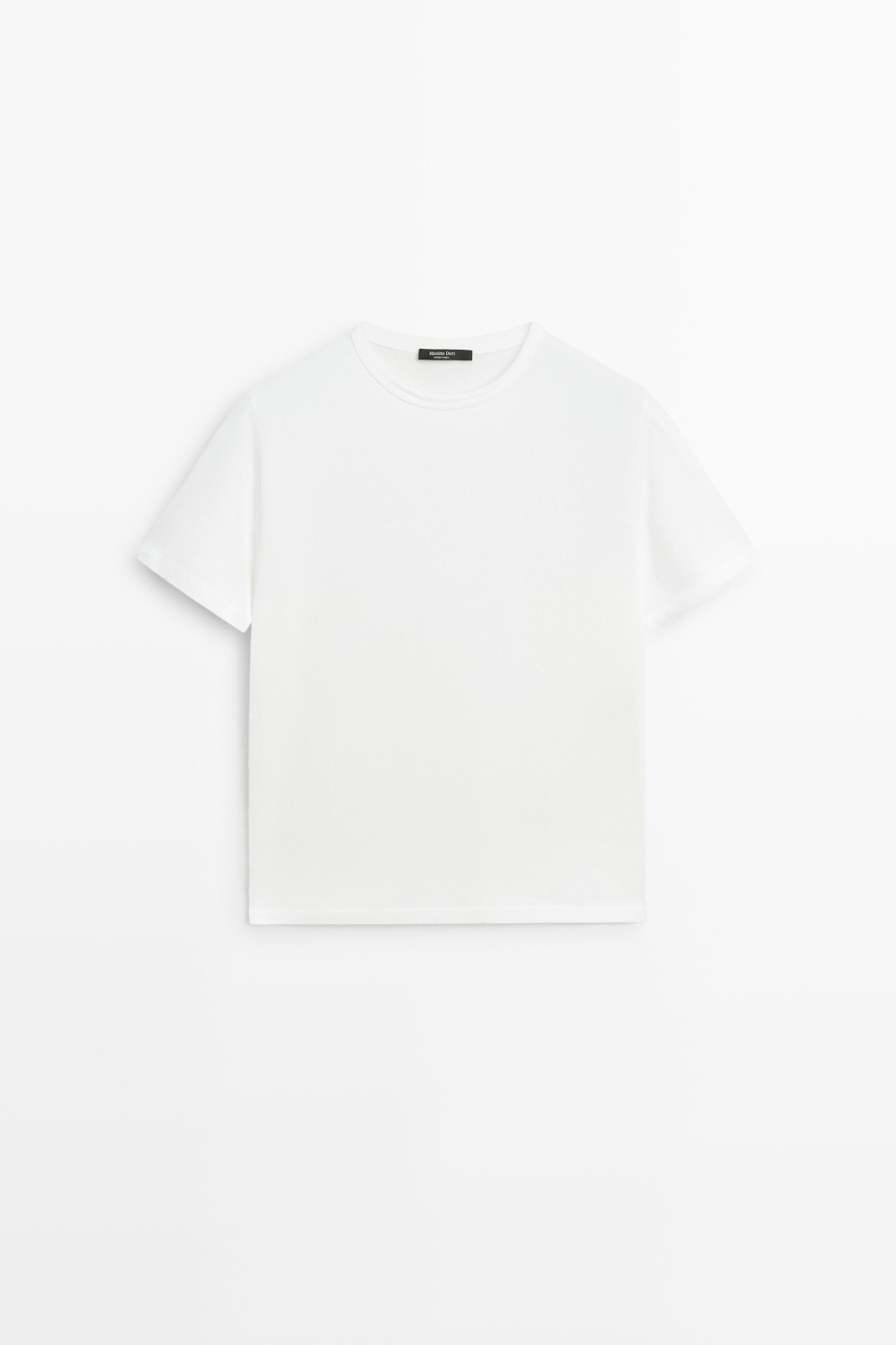 Massimo Dutti Футболка из 100% хлопка с короткими рукавами, белый