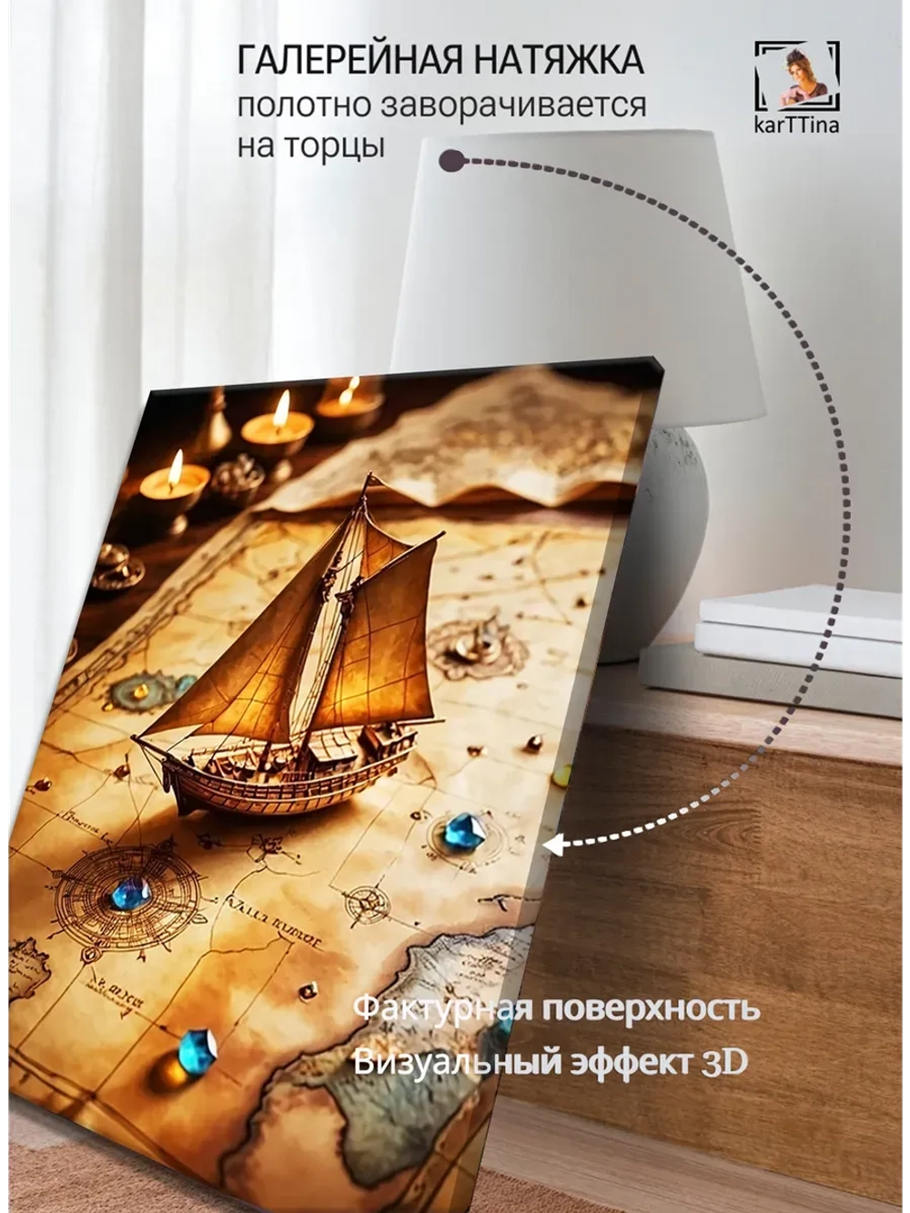 Картина Парусник судьбы на стену 30х40см 1шт.
