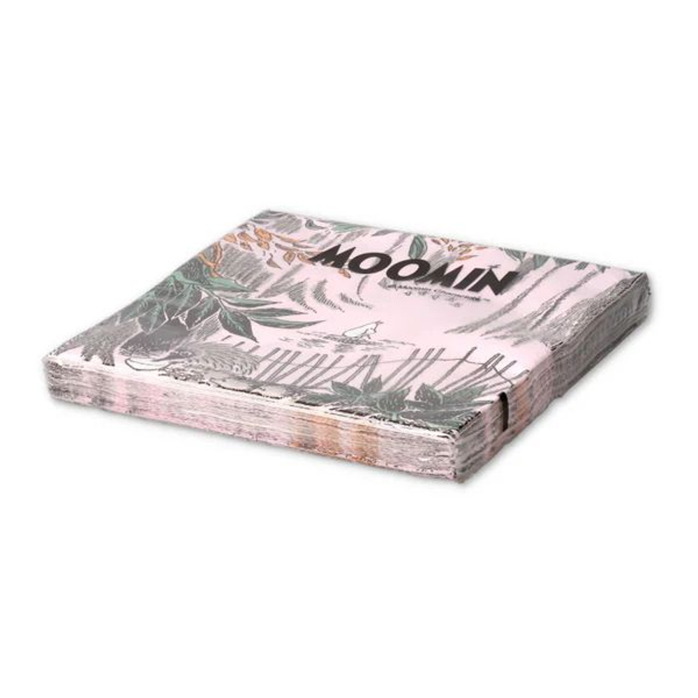 Салфетки бумажные Moomin, Тоска Муми-тролля, светло-розового цвета 33х33 см, 20 салфеток (из Финляндии)