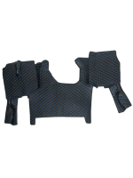 Ковры 3D SITRAK C7H MAX (экокожа, черный, синяя строчка)