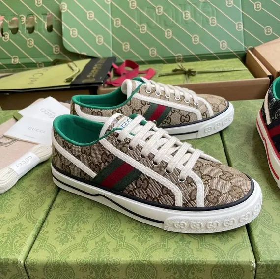Мужские кеды GUCCI TENNIS, бежевый