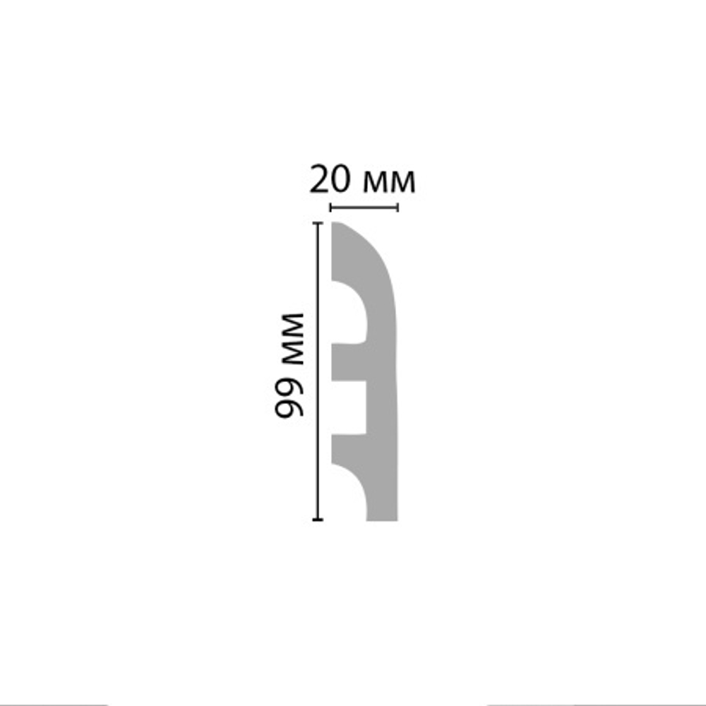 Плинтус напольный Decomaster A016 99х20х2000мм