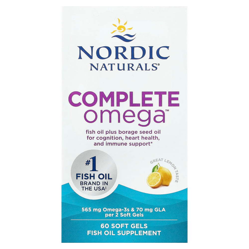 Nordic Naturals, Complete Omega, лимон, 60 мягких таблеток