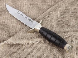 Нож «Морская пехота», сталь 95х18, резная рукоять из черного мореного граба