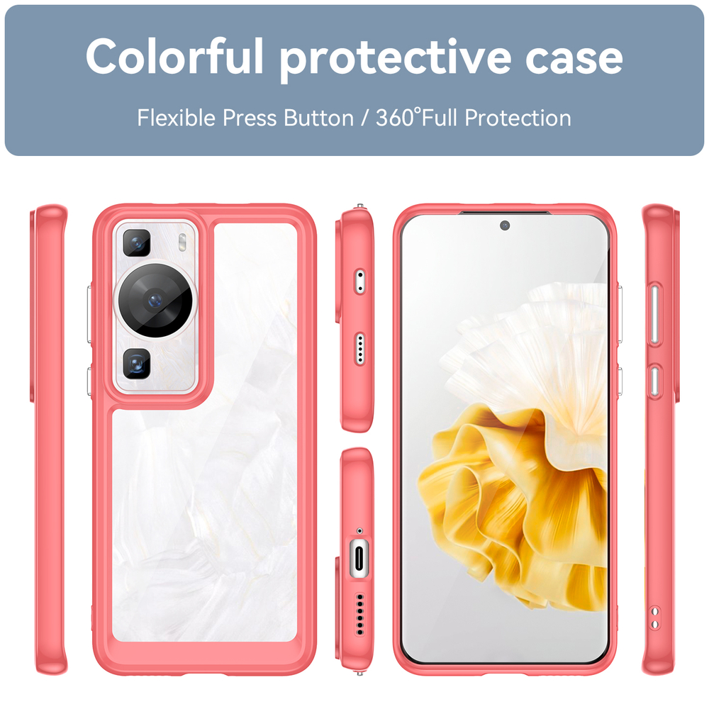 Усиленный чехол с мягкими рамками красного цвета для Huawei P60 и P60 Pro, увеличенные защитные свойства