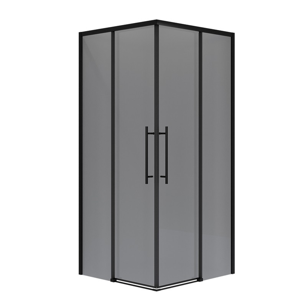 Душевое ограждение Niagara Nova NG-2829-34BLACK (90х90х195) квадрат,черный матовый,двери раздвижные,стекло тонированное,1 место