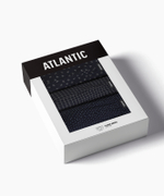 Мужские трусы слипы классика Atlantic, набор 3 шт., хлопок, темно-синие, 3MP-223