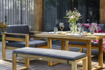 Диванный комплект из акации Joygarden БУКА с обеденным столом, Natural Teak, серый