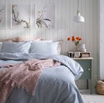 Комплект постельного белья IKEA BERGPALM (БЕРГПАЛМ), Двуспальный, Голубой, 240x220, 50x80 см