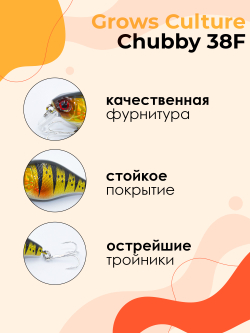 Воблер Крэнк Chubby 38F 38 мм 4 г цвет 13 Ghost G Perch