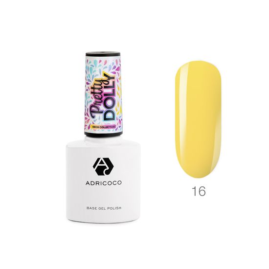 Гель-лак ADRICOCO Pretty dolly №16 неоновый желтый (8 мл.)