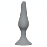 Средняя анальная пробка на присоске Slim Anal Plug Medium (11,5 см , серый) (Цвет: серый)