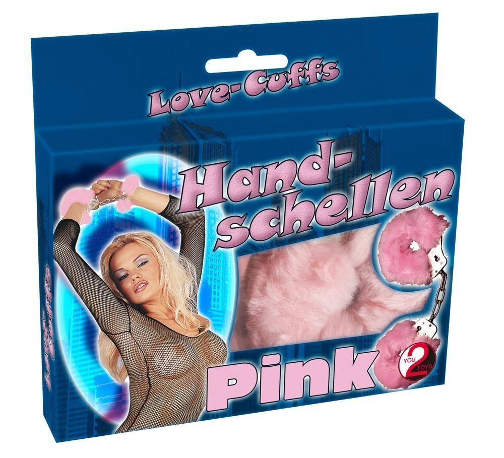 Розовые меховые наручники Love Cuffs Rose (Цвет: розовый)