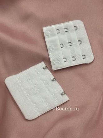 Расширитель  для бюстгальтера белый 3 ряда 9 петель 3 крючка 5х5,5 см