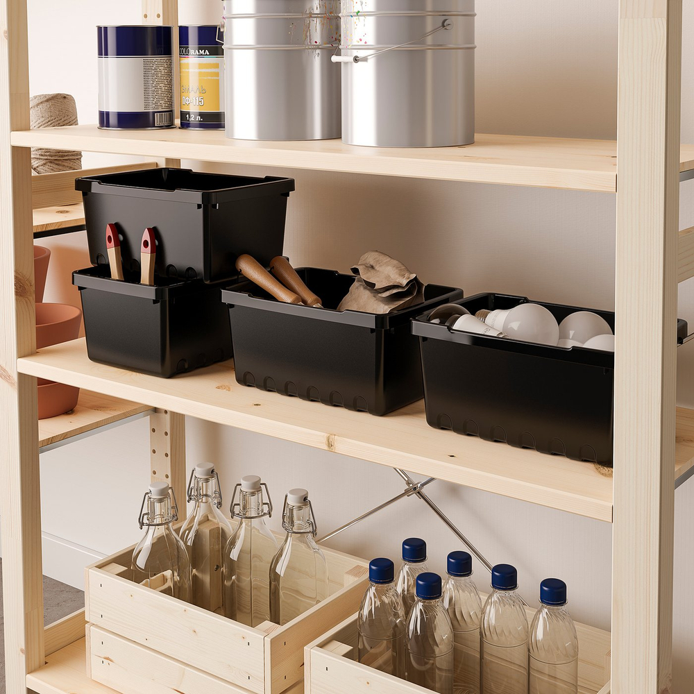 IKEA UPPSNOFSAD  (ИКЕА УППСНОФСАД)  -  Контейнер - чёрный 25x17x12 см/3.5 л