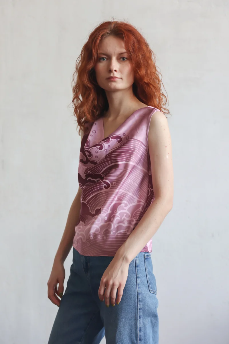 Блуза "Бетси. Пионы. Волны"