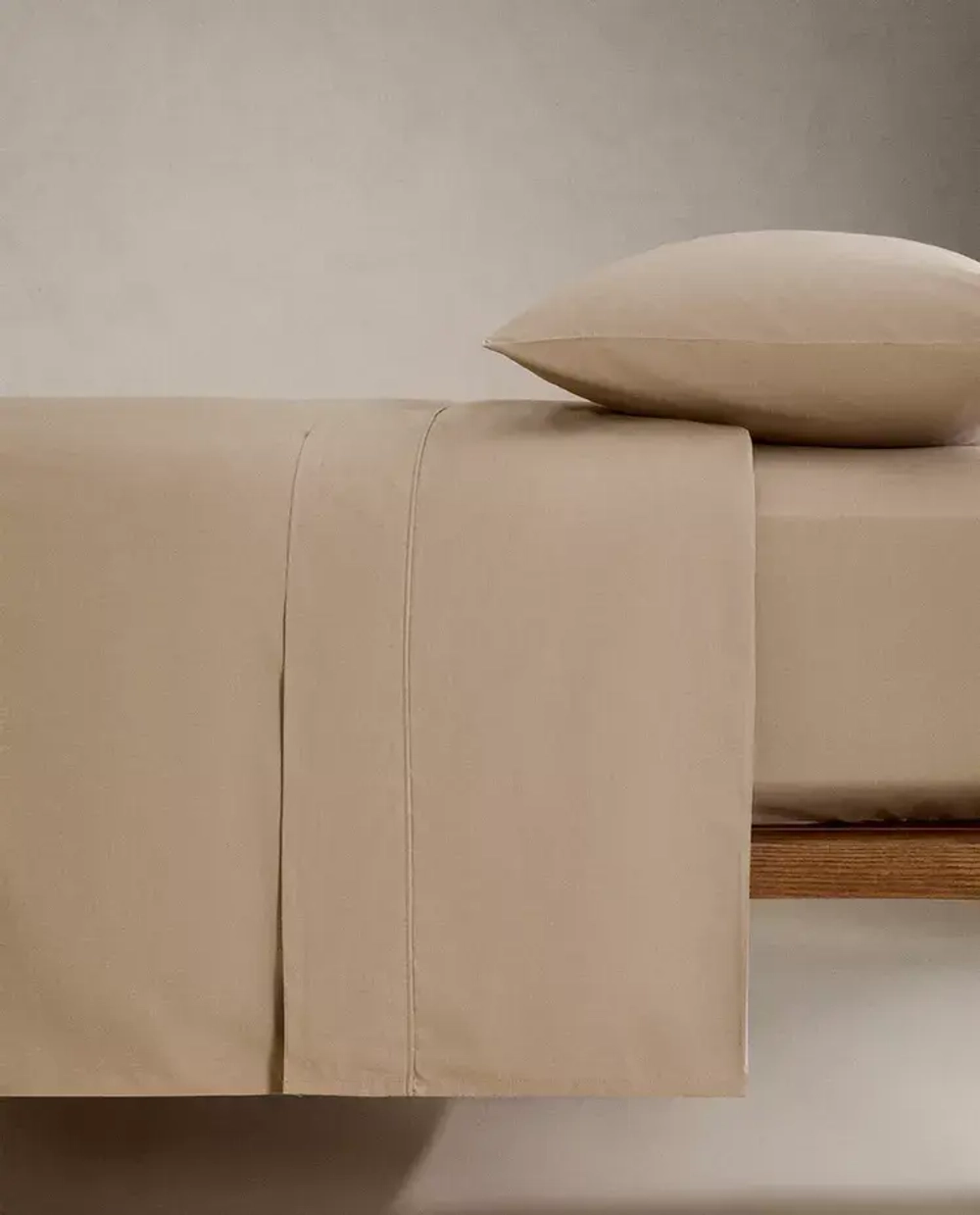 ZARA HOME ПРОСТЫНЯ ИЗ ПЕРКАЛЯ (КОЛИЧЕСТВО НИТЕЙ 300), БЕЖЕВЫЙ