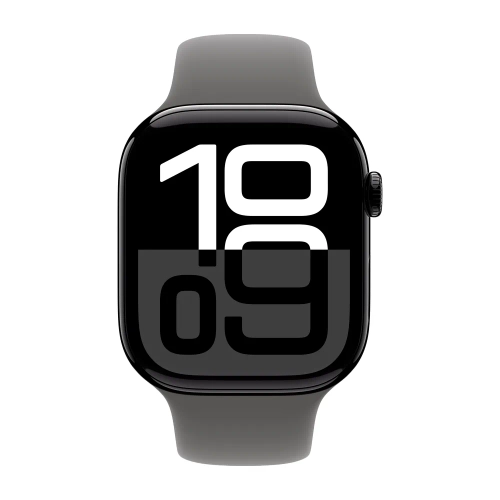 Умные часы Apple Watch Series 10 GPS, 46mm, Jet Black Aluminium Case with Sport Band M/L, Stone Gray (Черный)