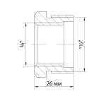 Футорка 1 1/2'' - 3/4'' нар/вн VRT® никель