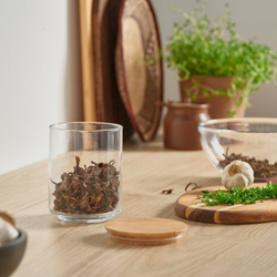 IKEA EKLATANT  (ИКЕА ЕКЛАТАНТ)  -  Банка с крышкой - стекло бесцветное/бамбук 0.8 л