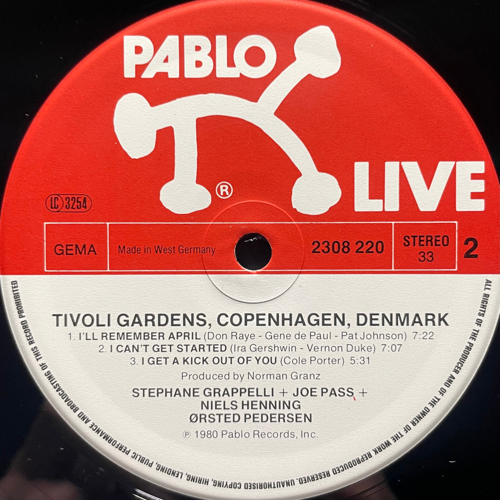 Stéphane Grappelli + Joe Pass + Niels-Henning Ørsted Pedersen ‎– Tivoli Gardens, Copenhagen, Denmark (Германия 1980г.)