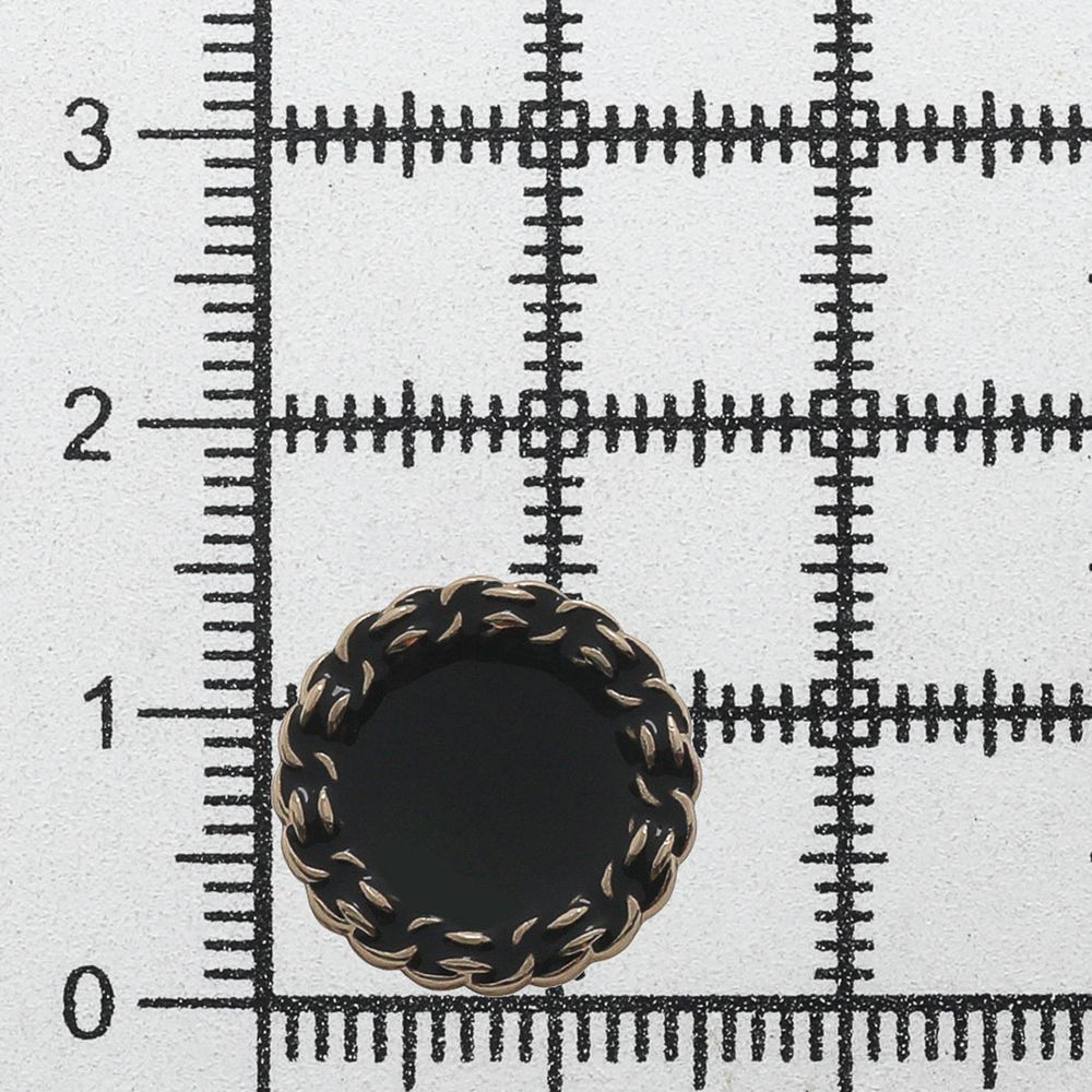Пуговицы металл на ножке 24L=15 мм, GD.Black (золото-черный), 10 шт, MP05