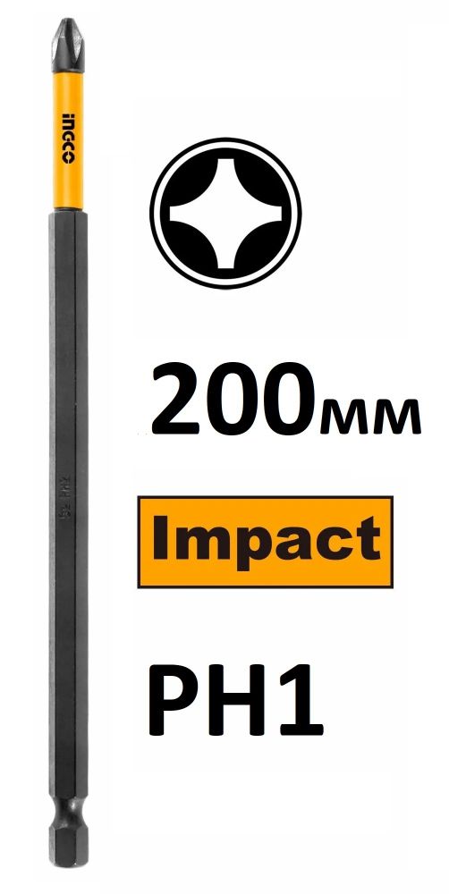 Набор ударных бит IMPACT INGCO SDBIM11PH183 INDUSTRIAL PH1x200 мм 10 шт. Набор ударных бит IMPACT INGCO SDBIM11PH183 INDUSTRIAL PH1x200 мм 10 шт.