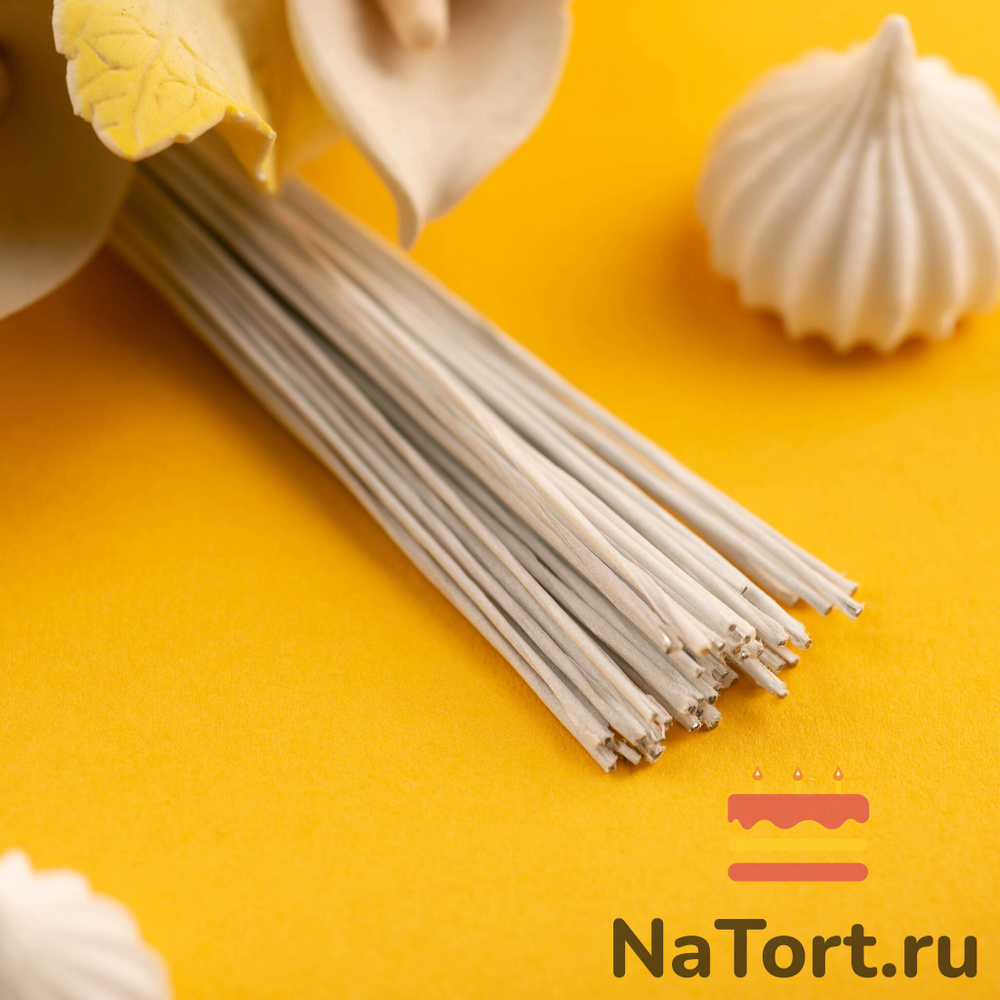 Флористическая проволока белая №24 (36 см, 50 шт)