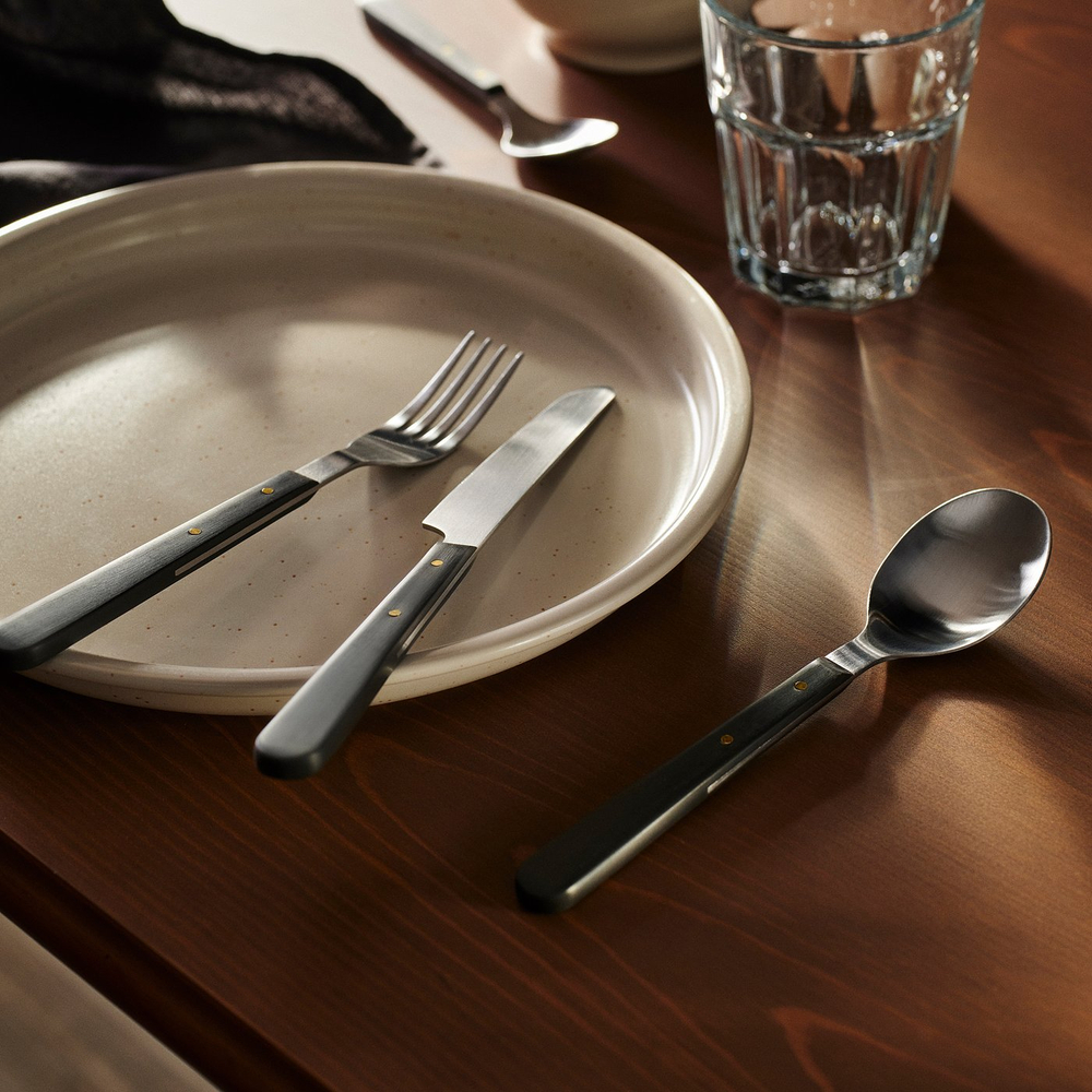 IKEA DOFTSKÖLD  (ИКЕА ДОФТСКЁЛД)  -  Набор столовых приборов, 24 шт. - чёрный