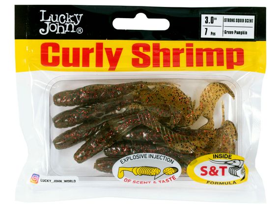 Твистеры съедоб. искусст.  LJ Pro Series Curly Shrimp 3,0in (07.62)/PA03 7шт.