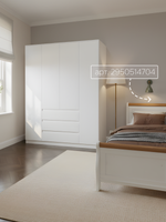 Шкаф для одежды распашной 4 двери 3 ящика Марм 161х51х208 см со штангой и полками