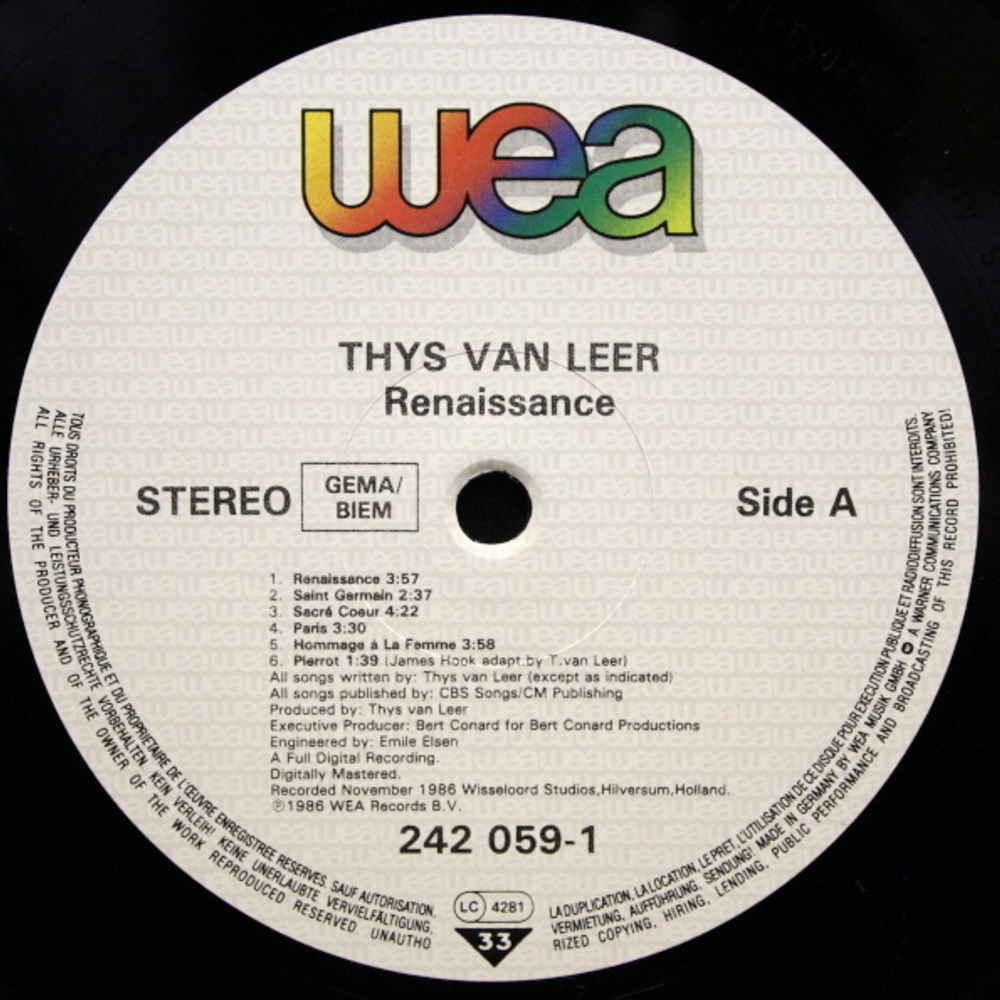 Thys Van Leer / Renaissance (LP)