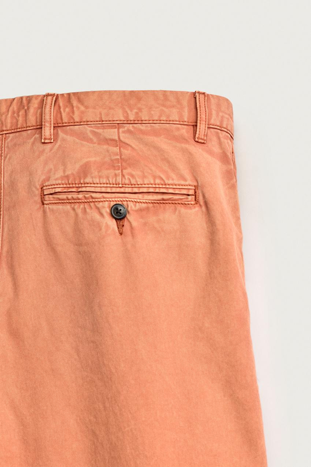 ZARA ВАРЕНЫЕ БРЮКИ ЧИНОС STRAIGHT FIT, ОРАНЖЕВЫЙ