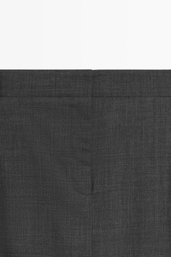 Massimo Dutti Прямая юбка миди из смесовой шерсти, серый