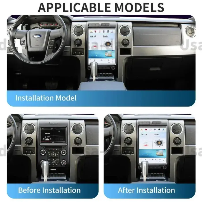 Магнитола для Ford F-150 2009-2014 (кондиционер, без SYNC) - Kuberg ZF-1311M-Q6 на Android 11, Быстрая, CarPlay, SIM-слот