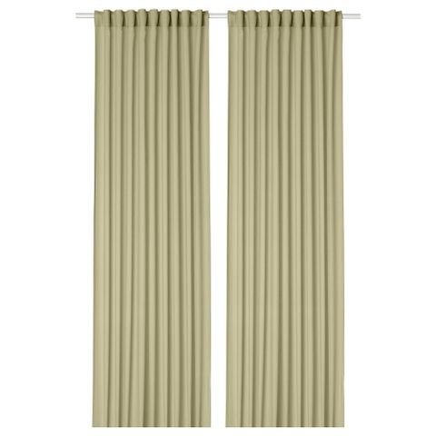 Комплект штор IKEA ROSENROBINIA (РОЗЕНРОБИН), Салатовый, 145x250 см, 2 шт