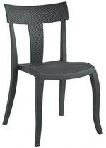 Стул пластиковый Papatya Toro-S Rattan, антрацит