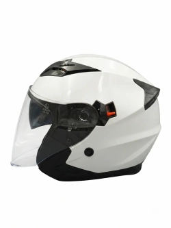 Мотошлем открытый белый с визором для скутера