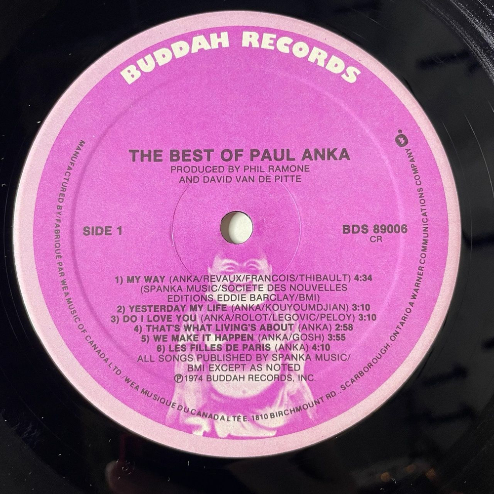 Винтажная виниловая пластинка LP The Best Of Paul Anka (Canada 1984)