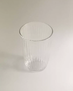 ZARA HOME СТАКАН ДЛЯ ПРОХЛАДИТЕЛЬНЫХ НАПИТКОВ ИЗ СТЕКЛА С УЗОРОМ В ПОЛОСКУ, ПРОЗРАЧНЫЙ