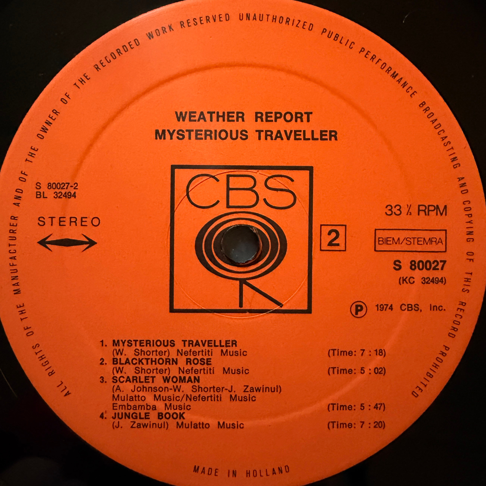 Weather Report ‎– Mysterious Traveller (Голландия 1974г.)
