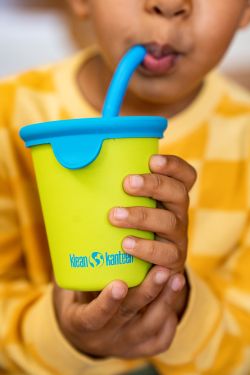 Детский стакан одностенный Klean Kanteen Kid Cup Straw Lid 10oz (296 мл) Juicy Pear с трубочкой