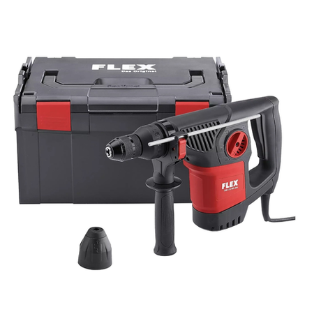 Перфоратор комбинированный Flex CHE 4-32 R SDS-plus D - образной формы, 0,9 кВт, 4,8 Дж, Dmax 32 мм, с функцией зубильного молотка с высокой ударной энергией и малой вибрацией, в кейсе 468029